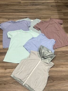 Athleta girl bundle of 6 tops- Pastel Mix size 12/14